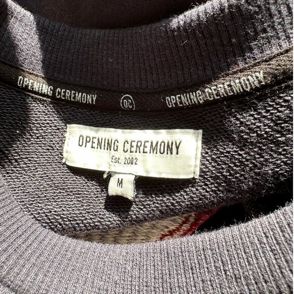 Opening Ceremony Navy Bonsai Multicolored Embroidered Long Sleeve Sweatshirt M - Picture 8 of 13